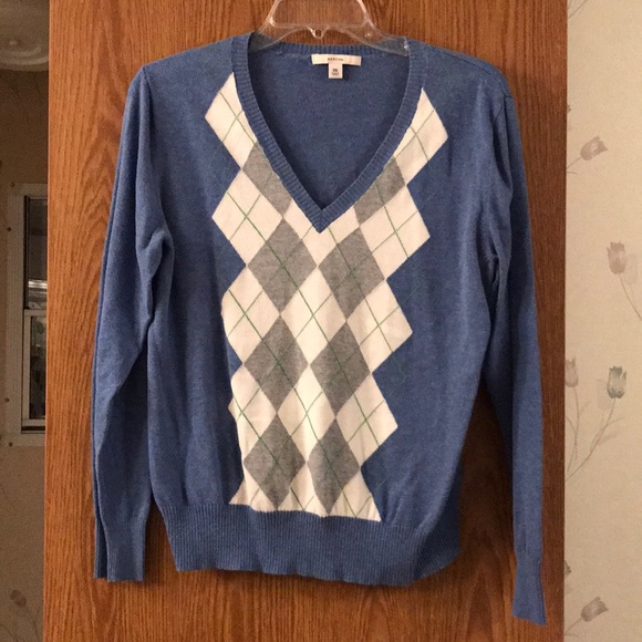 argyle sweater blue